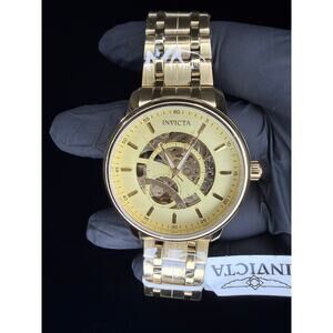 Invicta Men's Watch Objet D Art Automatic Gold Tone Skeleton Dial Bracelet 69119